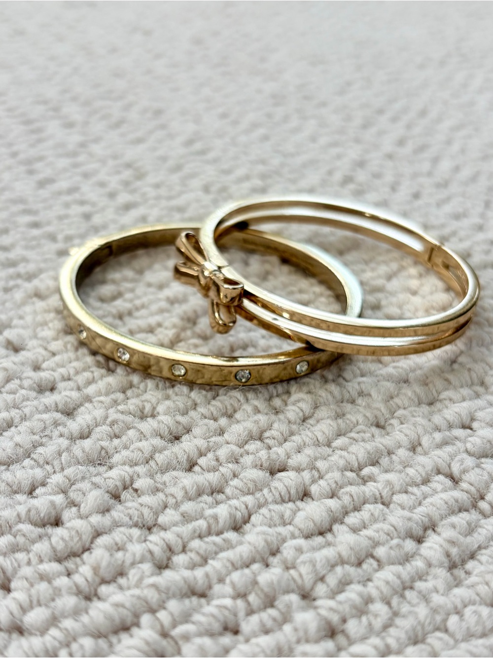 kate spade Gold Bow and Crystal Bangle Set - Picture 2 of 10